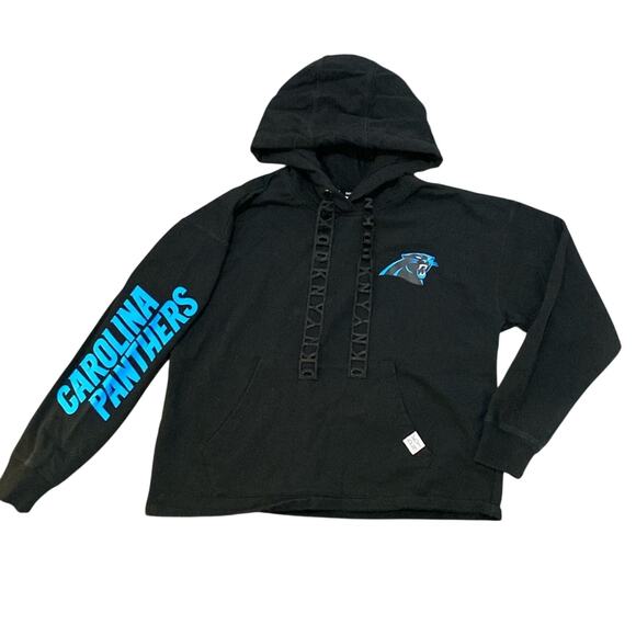 DKNY Carolina Panthers Black Hoodie Womens Sz Small NFL Team Collection - Picture 1 of 8